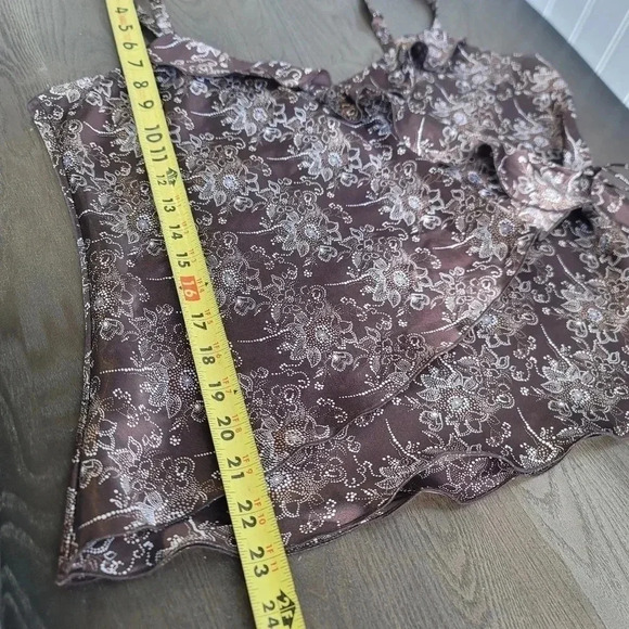 GAP Brown Floral wrap front cami tank top - Picture 3 of 11